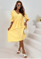 Šaty midi w Bodky  Guava Bílá