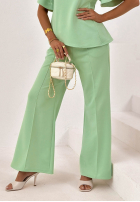 Souprava asymetryczna Halenka i Kalhoty wide leg Comfy Trip pistáciový