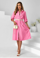 Sztruksowa koszulowa Šaty z paskiem Pure Moment béžová