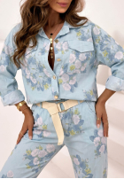 Bunda w kwiaty Olive béžová