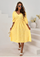 Šaty midi w Bodky  Guava Bílá