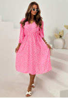 Šaty midi w Bodky  Guava Bílá