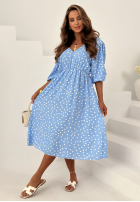 Šaty midi w Bodky  Guava Bílá