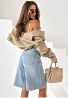 Kalhoty džínové  bermudy z paskiem Just Denim modré