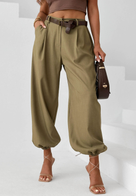 Elegantn&iacute; joggery s p&aacute;skem Desert City khaki