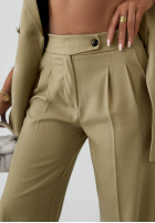 materiálové Kalhoty wide leg Sand Club béžové