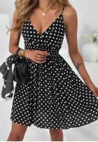 Šaty mini na ramiączkach w Bodky  Solar Dots červená