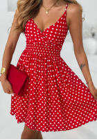 Šaty mini na ramiączkach w Bodky  Solar Dots červená