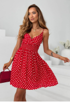 Šaty mini na ramiączkach w Bodky  Solar Dots červená