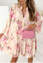 Kwiecista Šaty mini oversize Miss Florita Bílá