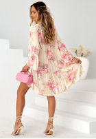 Kwiecista Šaty mini oversize Miss Florita Bílá