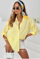 Košile w kratę Just Believe žlutá