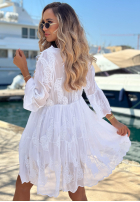 Haftowana Šaty z koronką boho Summer Lady Bílá