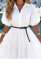 Koszulowa Šaty maxi z bufkami Summer Light granátová
