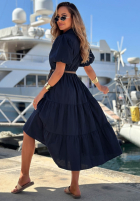Koszulowa Šaty maxi z bufkami Summer Light granátová