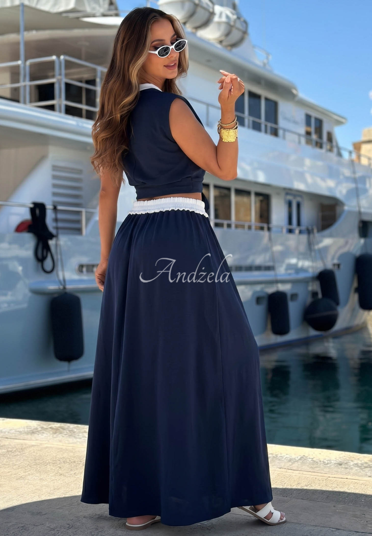 Bavlněná maxi sukně Marina Club černá