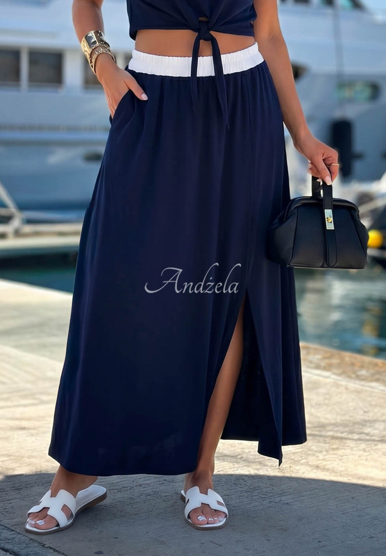 Bavlněná maxi sukně Marina Club černá