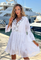 Haftowana Šaty z koronką boho Summer Lady Bílá