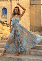 Wzorzysta Šaty maxi na ramiączkach Sun Rituals modrá
