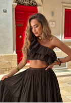Asymetryczna Halenka z falbankami Malta Delizia červená