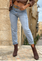 Kalhoty džínové  baggy z paskiem Denim Touch modré