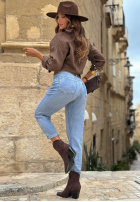 Kalhoty džínové  baggy z paskiem Denim Touch modré