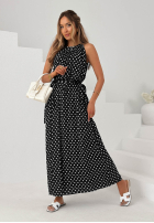 Wiskozowa Šaty maxi w Bodky  Sun & Dots černá