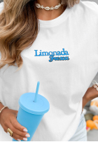 Tričko z nadrukiem Limonada Fresca biało-červený