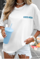 Tričko z nadrukiem Costa Mesa Bílá
