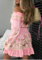 Šaty španělština mini vzorované Sweet Flori růžová