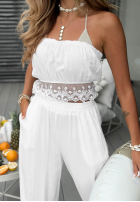 materiálové Kalhoty z koronką Fresh Lace černé