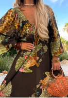 Wzorzysta Šaty maxi Safari Voyage čokoládová