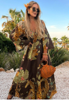 Wzorzysta Šaty maxi Safari Voyage čokoládová