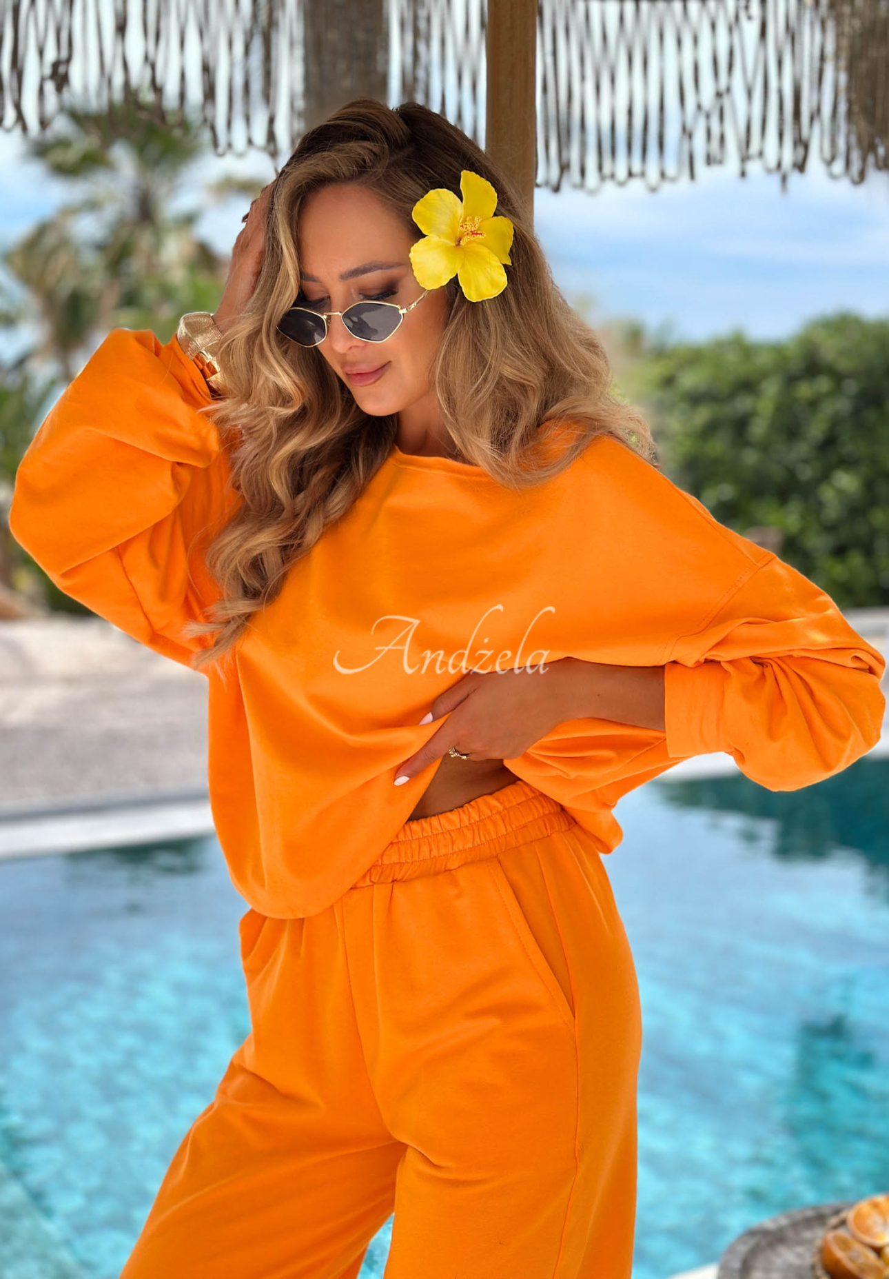 Bavlněná souprava mikina a kalhoty Summer Energy oranžový