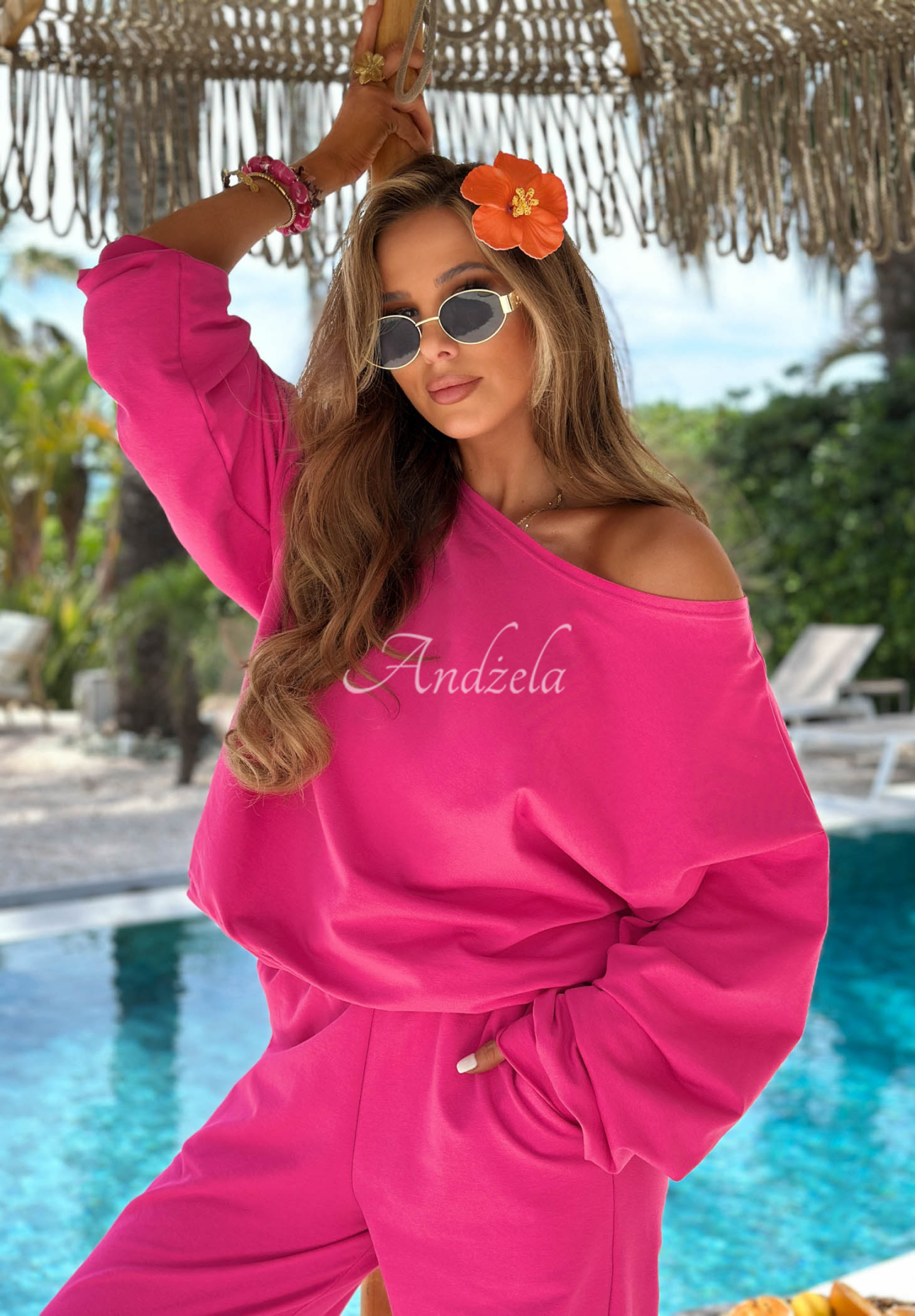 Bavlněná souprava mikina a kalhoty Summer Energy fuchsiový
