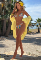 Dwuczęściowy kostium kąpielowy bikini vzorované Colorful Shells niebiesko-růžový
