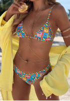 Dwuczęściowy kostium kąpielowy bikini vzorované Colorful Shells niebiesko-růžový