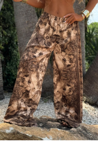 Souprava Košile i Kalhoty wide leg Sunny Cocoa béžovo-čokoládový