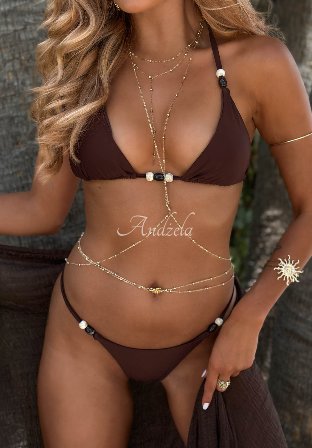 Dvoudenní plavky bikini Barbados Beach čokoládový