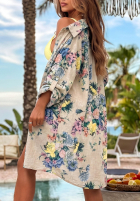 Muślinowa Košile w kwiaty Summer Bloom blankytná