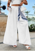 materiálové Kalhoty wide leg szwedy Sea Elegance granátové