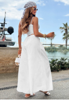 materiálové Kalhoty wide leg szwedy Sea Elegance granátové