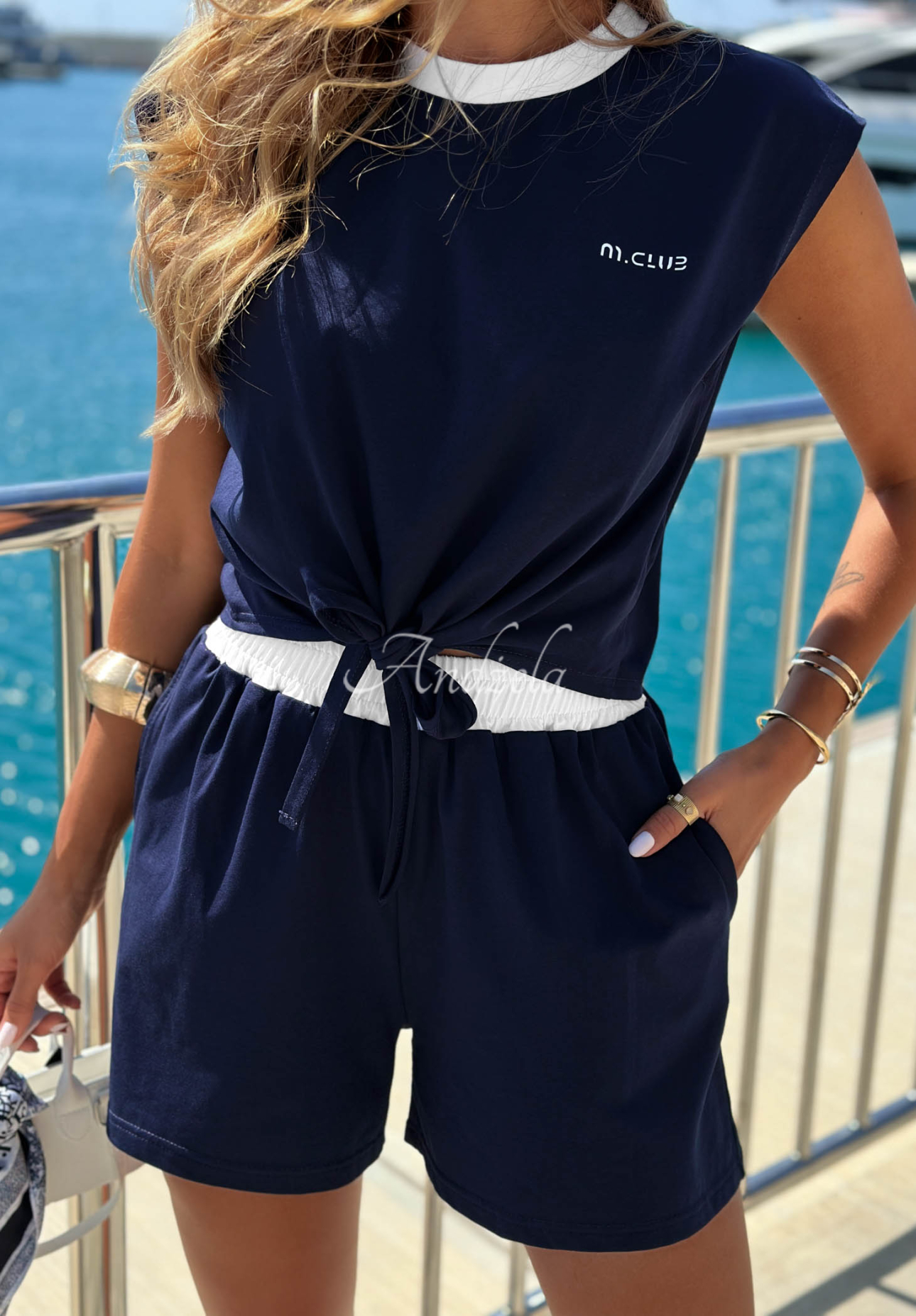 Bavlněné šortky Marina Club granátové
