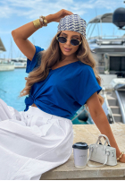 Tričko z dekoltem w serek Sea Sailing granátový