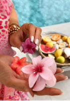 Set Sponek 3w1 kwiatowe klamry do włosów Aloha Flora różowo-oranžový