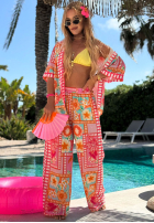 Vzorovaný Souprava Košile i Kalhoty wide leg Sweet Paradise růžový