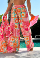 Vzorovaný Souprava Košile i Kalhoty wide leg Sweet Paradise růžový