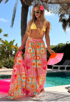 Vzorovaný Souprava Košile i Kalhoty wide leg Sweet Paradise růžový