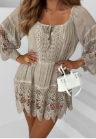 Halenka tunika z koronką boho Nayla béžová