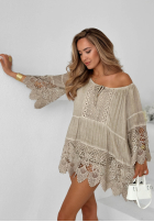Halenka tunika z koronką boho Nayla béžová